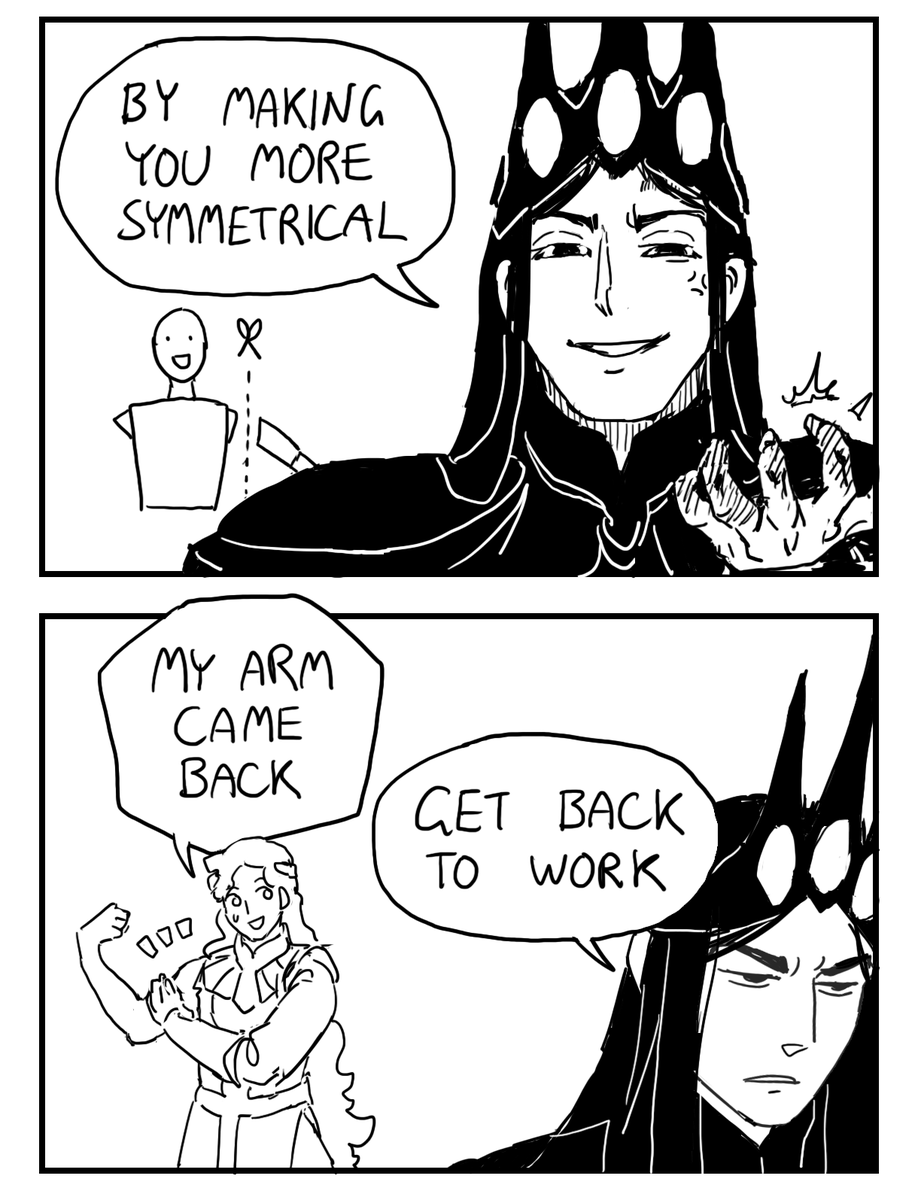 Tatara_Tarou's tweet photo. April Fools comics for 2022!
#Mairon #Eonwe #Melkor
1/2 https://t.co/AiI6Dex9Kc