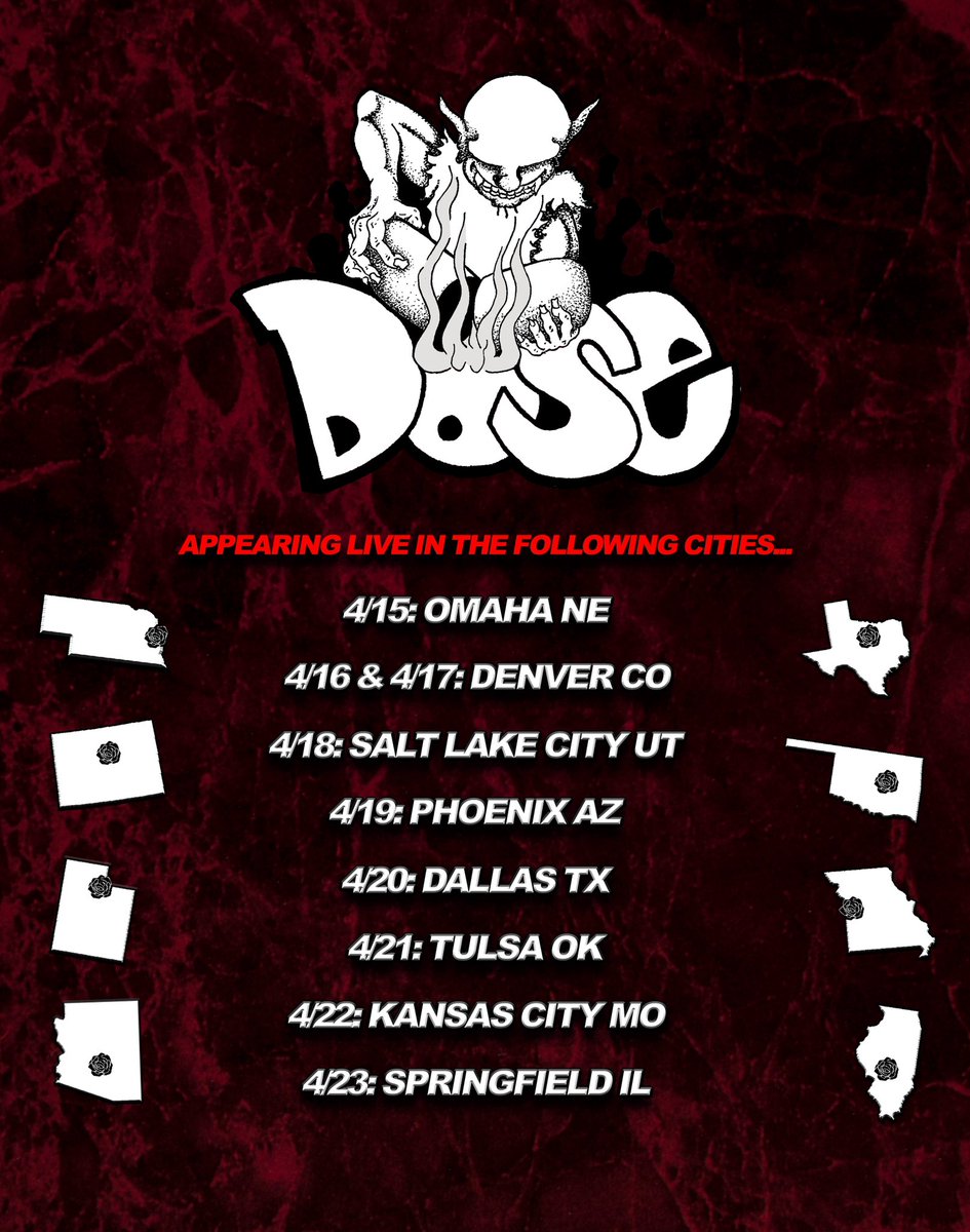 aight here’s the ACTUAL updated flyer, tour starts in 2 weeks, 4/19 is now in Phoenix