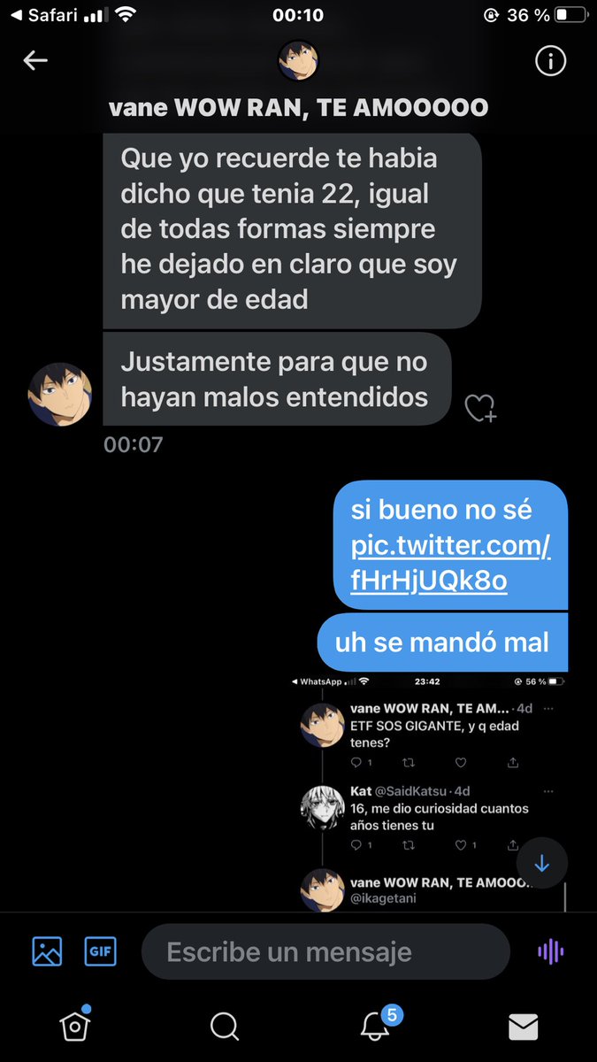 takemikeygore's tweet photo. a pedido del público subo la conver con la vanessa, lenore o yaralee, ya no sé 
APRECIEN SU PENOSO INTENTO DE MANIPULACIÓN POR FAVOR, bala a los adultos q se meten con menores https://t.co/iyFK27CwHS