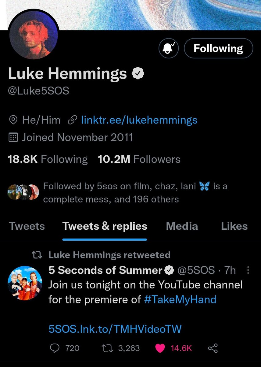 greyhound_ash's tweet photo. luke deleted his "for someone who pured his heart out in these 12 songs..." from pinned😭 we are officially in a new era https://t.co/gFUg3s63D5