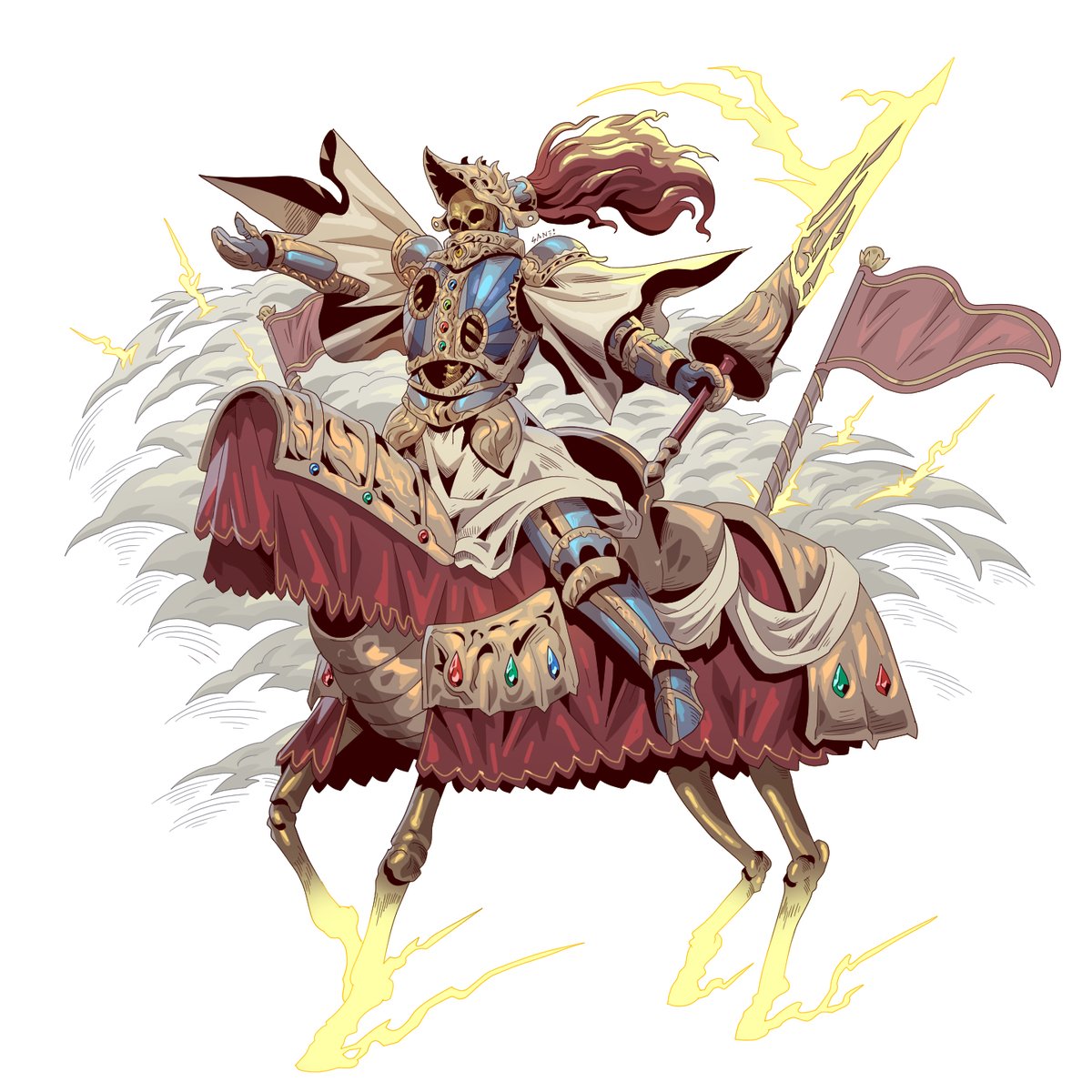 sane_kyle's tweet photo. "Sir Serafan the Sainted- self and steed returned by the grace of the Death-Light- has returned for his 314th last duel."
Elden Ring is my air
#characterdesignchallenge #knighttourney #undeadknight #headlesshorse https://t.co/bKmA3lsKEX