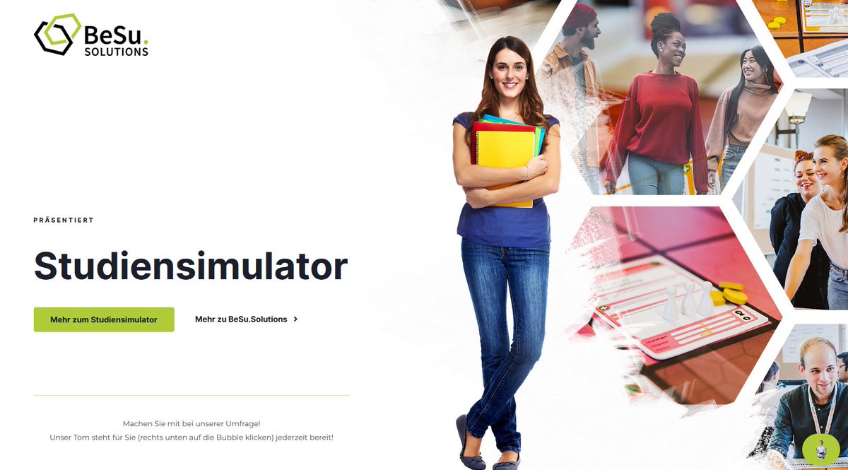 Gemeinsam mit der zentralen Studienberatung der <a href="/tuBraunschweig/">TU Braunschweig</a>  haben wir gemeinsam den "ErstiSimulator" entwickelt, eine softwaregestützte und aufregende Simulation eines fiktiven ersten Semesters. 

Mehr Infos und eine Umfrage findet Ihr hier👉 studiensimulator.de