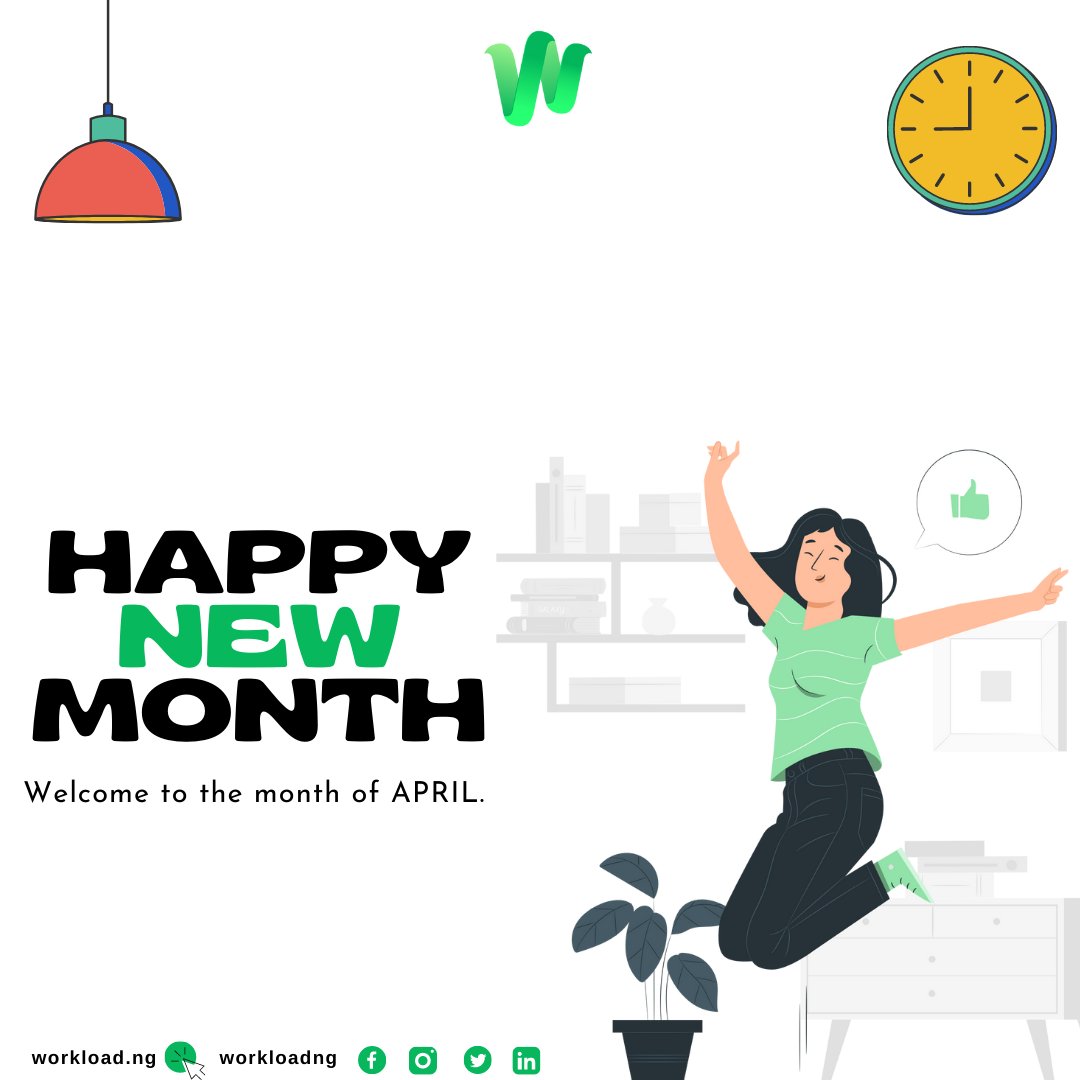 workloadng's tweet photo. Happy New Month.. Lets make this month worthwhile. 

Welcome to #april https://t.co/EmlATDfX3v