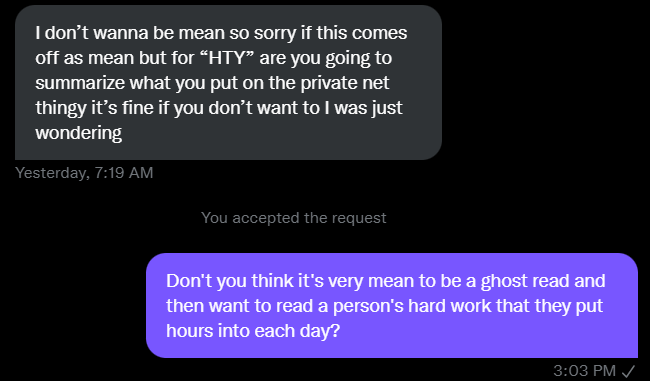 euphoridipity's tweet photo. I had to... how can one person not follow, not like, rt or do anything just silently read your hard work and then have the guts to dm and ask this... https://t.co/j1wfOzMReb
