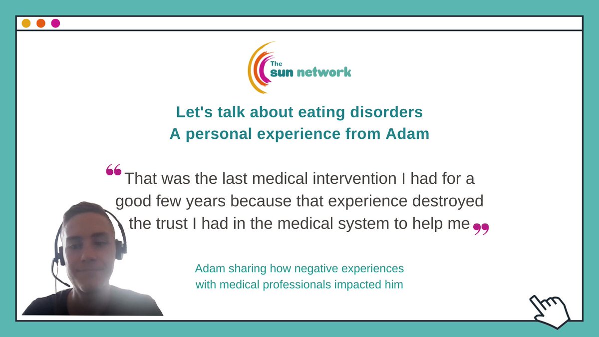 SUNnetworkCambs's tweet photo. "That was the last medical intervention I had for a good few years.." Adam shares the impact a negative appointment had on him. To hear and watch Adam's full story head to our YouTube channel or click this link: https://t.co/t3pY1dkDQq #eatingdisorderrecovery #SUNtruthtellers https://t.co/nliP2jLlqs