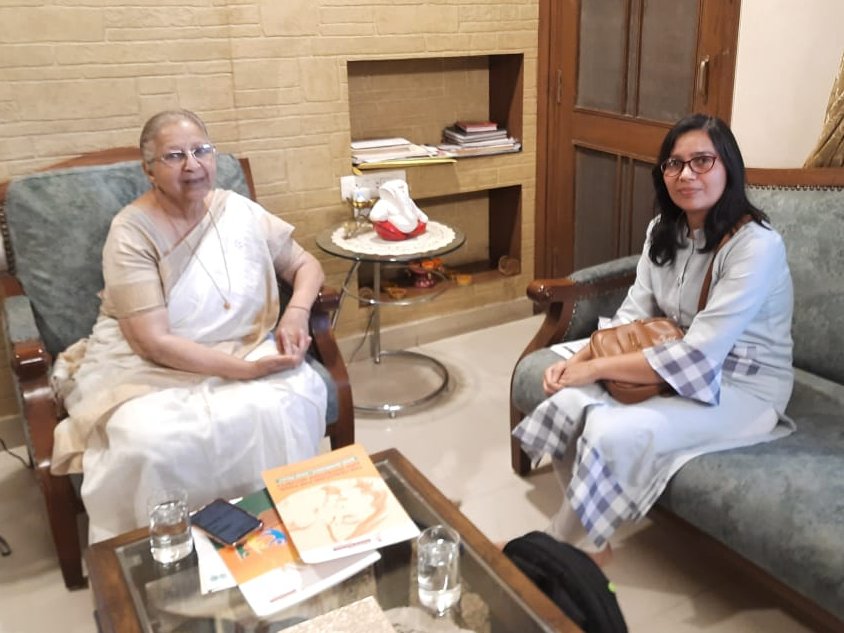 cfnsnewdelhi's tweet photo. Former Lok Sabha Speaker Sumitra Mahajan appreciated the initiatives of Madhya Pradesh govt's #IMAM program, State Nutrition Policy, to fight malnutrition, in a meeting with #CFNS RPO Pratibha Chaturvedi. Taking keen interest in the issue she made the following observations 1/3 https://t.co/MqUnuyWDyg