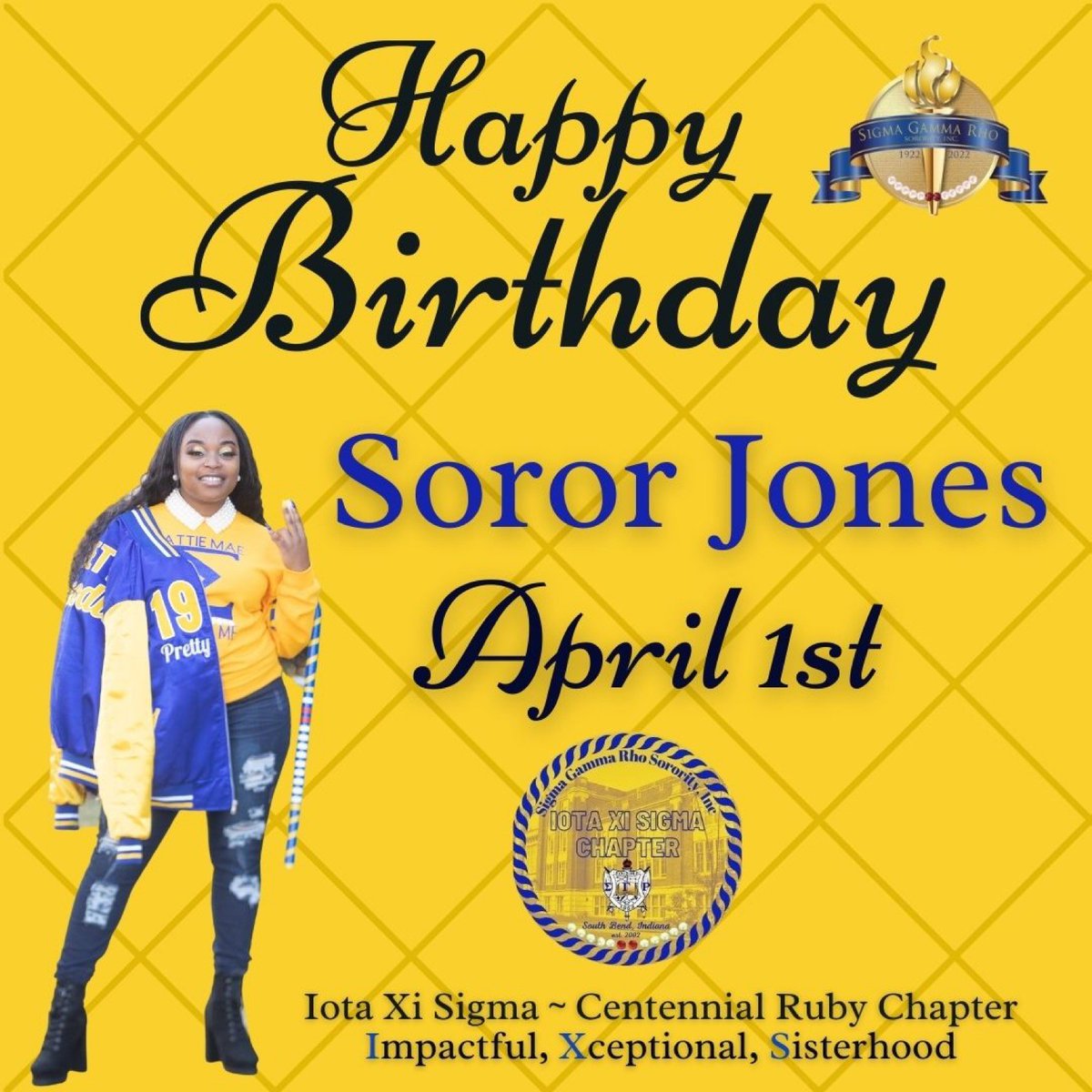 IxsRho's tweet photo. IXS Chapter wishes Soror Jones a very RHOyal Birthday! 💙💛🐩 #IXSSigmaGammaRho #IXSSGRho #PrettyPoodles https://t.co/0GgaXO3gAO