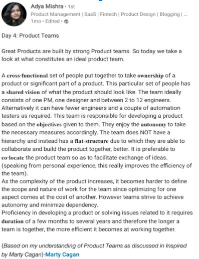 Adya_Unparallel's tweet photo. #ProductTeam  #Productdevelopment #100daysofproductmanagement https://t.co/uKtFvqjcXh