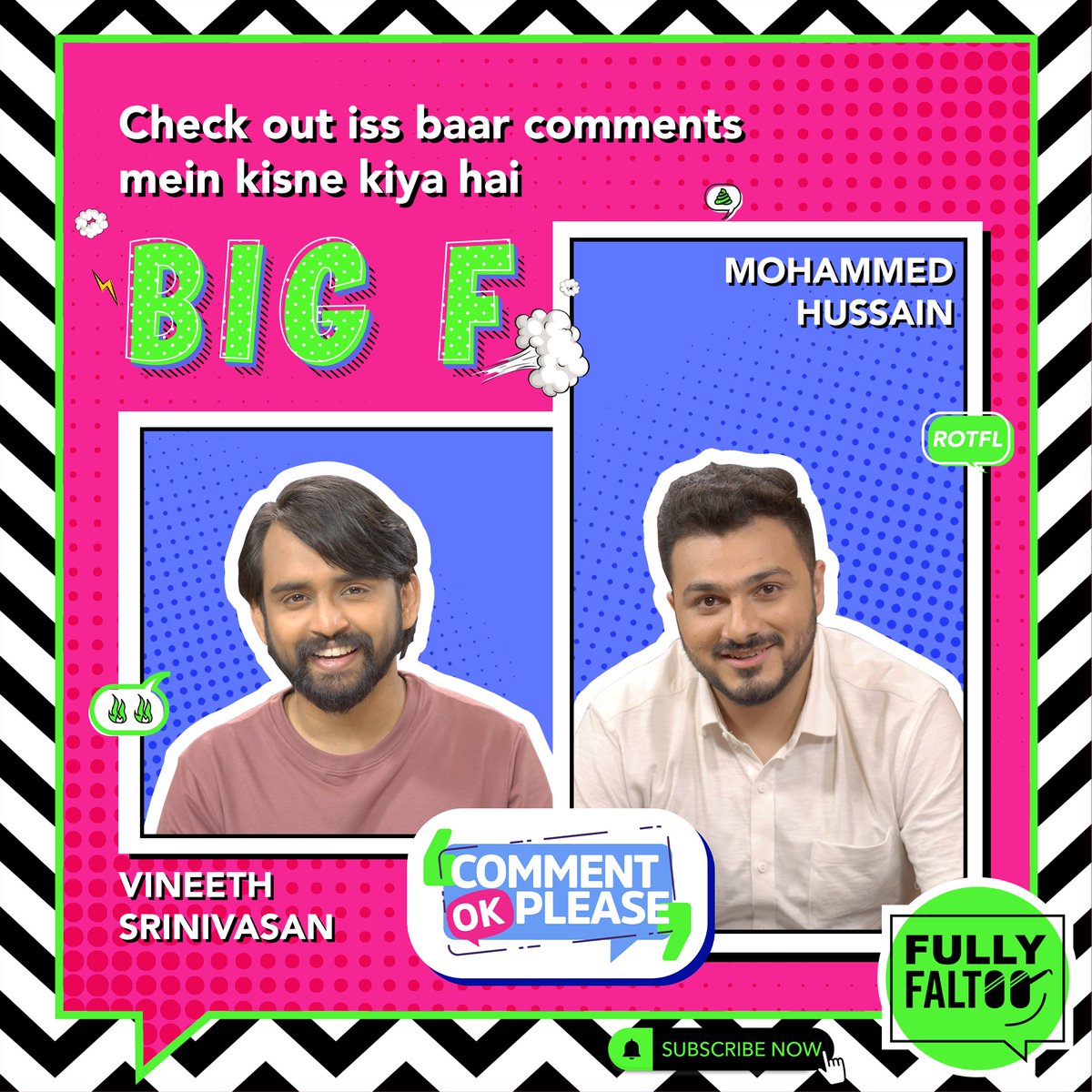 realfullyfaltoo's tweet photo. Big F toh sabki life mein hoti hai! Lekin comment section mein... Well, come find out how people have made a Big F in the comments section of Big F only on Comment Ok Please! #BeFullyFaltoo 🤪 

Watch now! https://t.co/HIyjTafdF3

#CommentOkPlease #FullyFaltoo #youtube #funny https://t.co/rwFIKTFclf