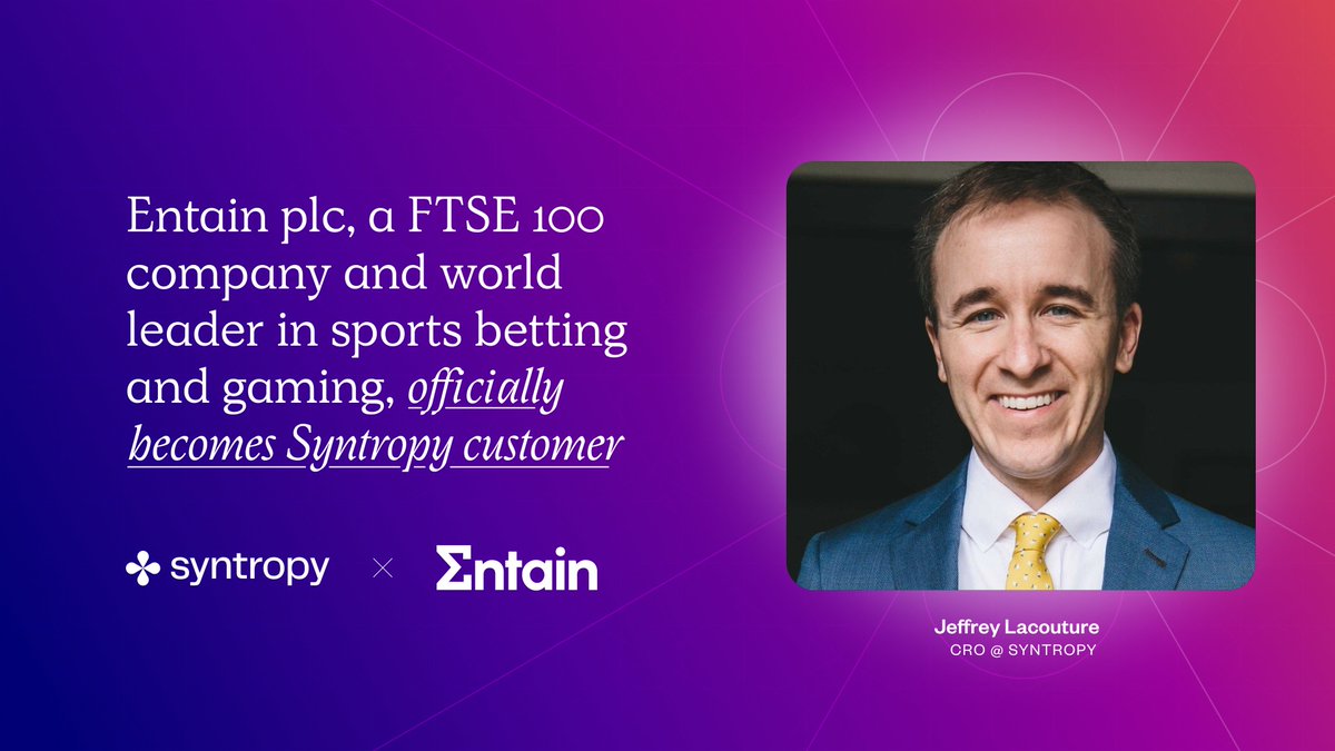synternet_com's tweet image. Since day one, Syntropy CRO @JeffLac has led the @EntainGroup relationship to success.

Read Jeff’s take on this announcement on the #SyntropyBlog.

blog.syntropynet.com/post/entain-of…