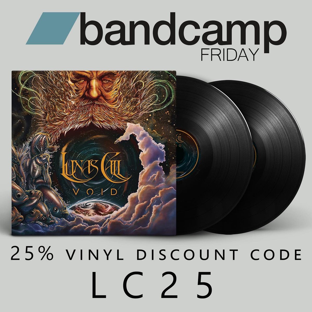 LunasCall's tweet photo. It’s @Bandcamp Friday!
So to celebrate, we’re giving you, the people, 25% off our original vinyl pressing of Void 🤘again! 
Also, god knows what’s going on with the weather, so don’t forget to pick up, one of our new hoodies.
https://t.co/jHncqI2MiB
#lunascall #bandcamp #friday https://t.co/c4Hv1MKfrk
