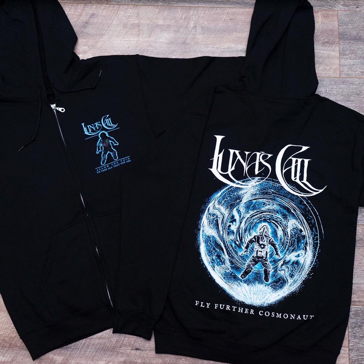 LunasCall's tweet photo. It’s @Bandcamp Friday!
So to celebrate, we’re giving you, the people, 25% off our original vinyl pressing of Void 🤘again! 
Also, god knows what’s going on with the weather, so don’t forget to pick up, one of our new hoodies.
https://t.co/jHncqI2MiB
#lunascall #bandcamp #friday https://t.co/c4Hv1MKfrk