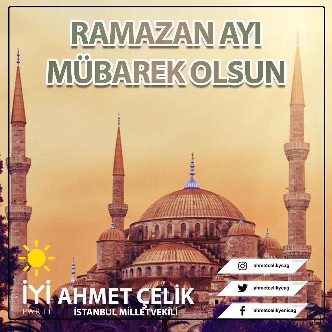AhmetCelikYcag's tweet photo. Ramazan ayının ülkemize, milletimize ve tüm İslam alemine hayırlara vesile olmasını temenni ederim. https://t.co/73aP9SIaNj