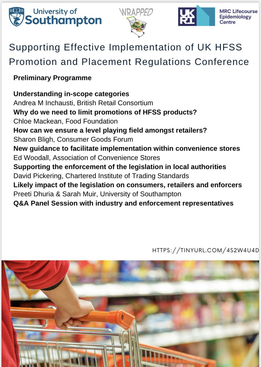 Preeti Dhuria (@preetidhuria) on Twitter photo We are excited to announce that registration is now open for University of Southampton, Food (Promotion and Placement) regulations free online conference on 10th May. Check out the flier to see the speaker line-up and register 👉eventbrite.co.uk/e/supporting-e… <a href="/MRC_LEU/">MRCLEC</a> <a href="/PublicPolicyUoS/">Public Policy|Southampton (PPS)</a> We are excited to announce that registration is now open for University of Southampton, Food (Promotion and Placement) regulations free online conference on 10th May. Check out the flier to see the speaker line-up and register 👉eventbrite.co.uk/e/supporting-e… <a href="/MRC_LEU/">MRCLEC</a> <a href="/PublicPolicyUoS/">Public Policy|Southampton (PPS)</a>