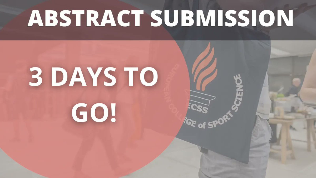 E_C_S_S's tweet photo. Be part of the largest multi- and interdisciplinary congress in sport science -- Submit your abstract for #ECSS2022 The deadline is only 3 days away and there will be no extension!

#WeAreSportScience

https://t.co/LWbKE01Fsn https://t.co/zMm3ARDodO