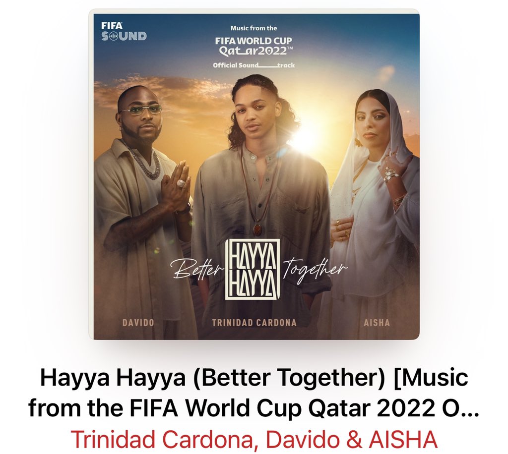 CeoSuccexGroup's tweet photo. @SavvyRinu #NoJusticeNoToll We still made it to World Cup! 
We are on official FIFA World Cup Qatar 🇶🇦 2022 theme song.

🎶 You know we better together
Don't wanna wait forever
You know we better together
The time is now or never 🎶 

Thank you @davido for making us proud! https://t.co/uyNLDDeT0m