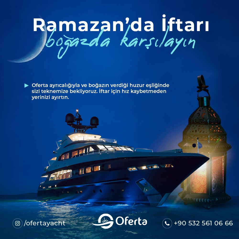 Ramazan ' da İftarı Boğazda Karşılayın 😊 

.
.

#TUR #yemek  #iftaryemeği  #boğazturu  #ofertayacht  #ramazan  #yatkiralama  #teknekiralama