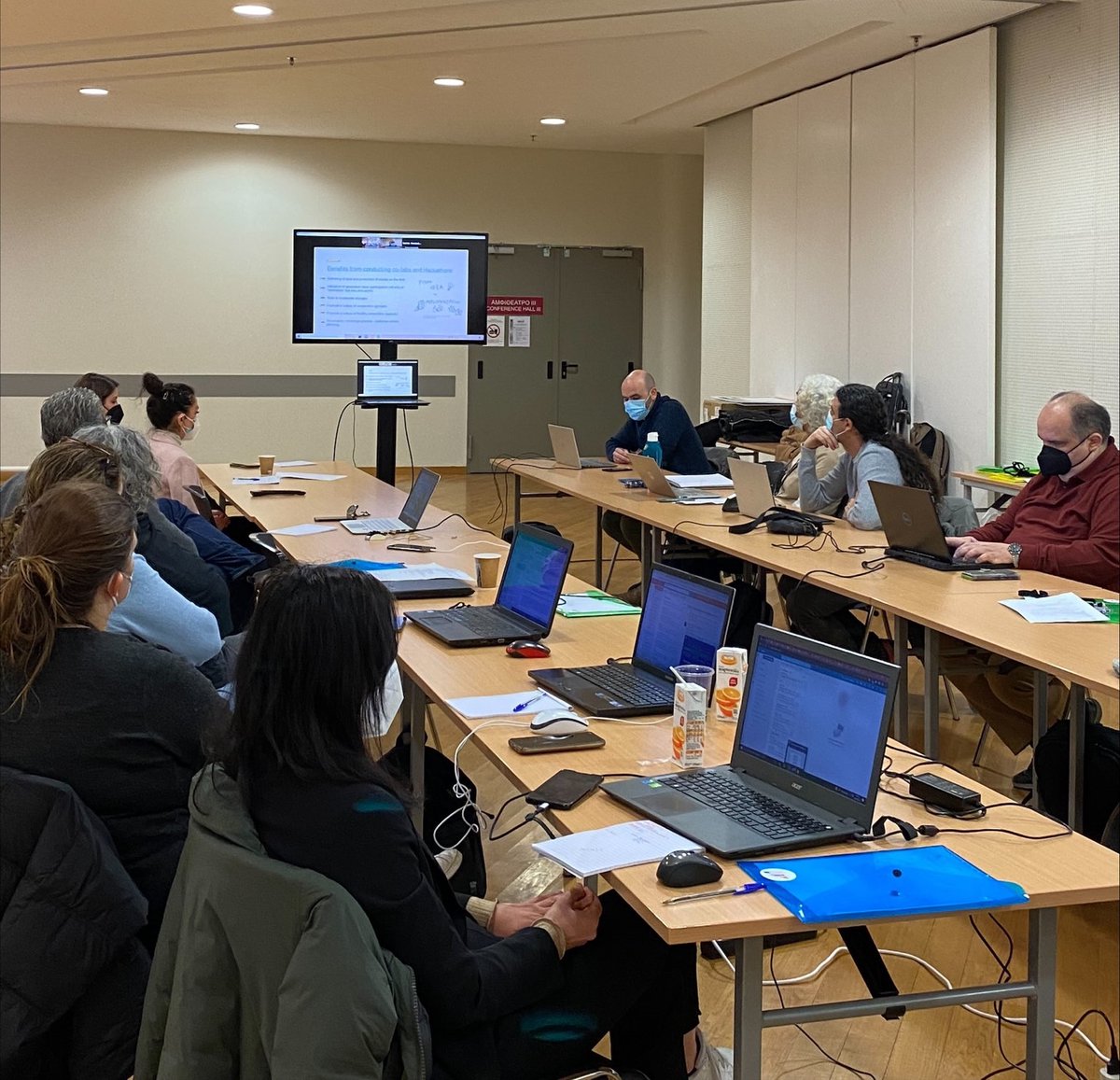LiveIT_proj's tweet photo. @LiveIT_proj presented some of its preliminary #results and #cocreation labs and #hackathons methodology to the consortium of the ID Gaming EU #Project during their Transnational Project Meeting. It was very nice and the two projects shared insight and had a fruitful discussion!! https://t.co/E4zehQWLi9