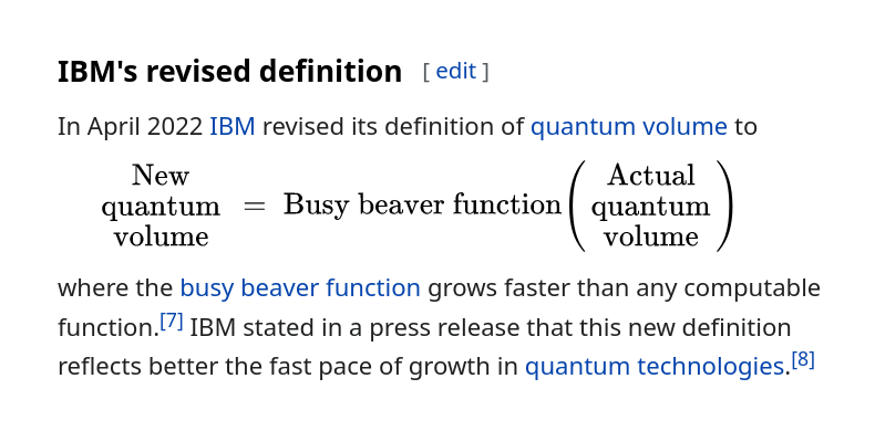 DulwichQuantum's tweet photo. IBM has finally revised its definition of quantum volume! https://t.co/41FpnQiAhS