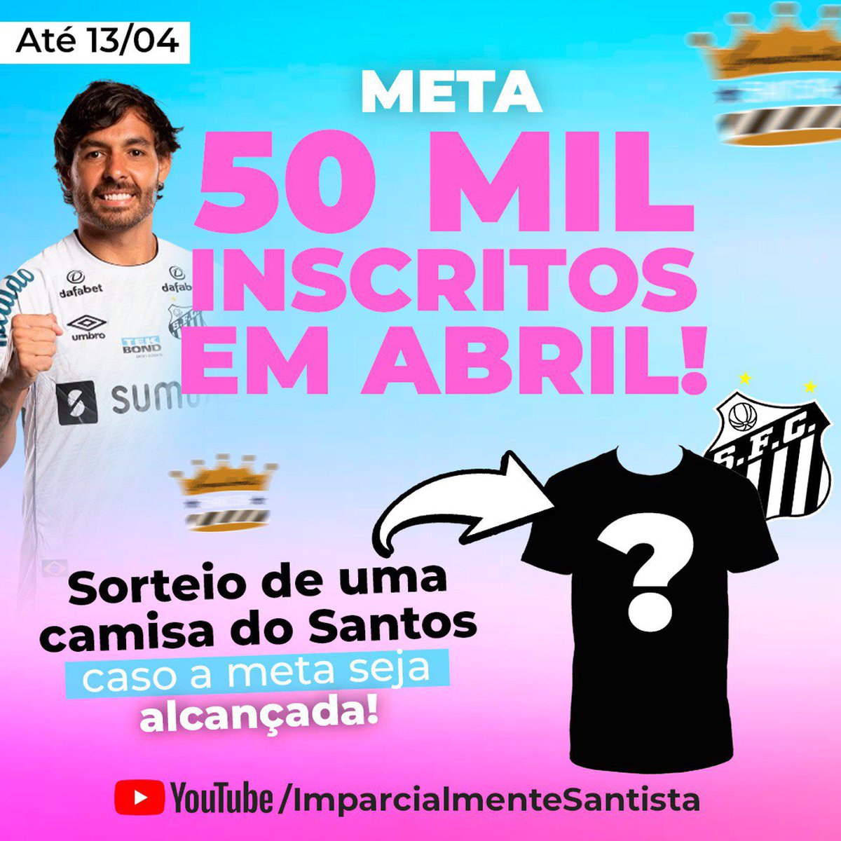 imparsantista's tweet photo. Chegou o mês mais lindo do ano! Amigos, influenciadores, pessoas que gostam do canal, deem RT 🤍vou sortear uma camisa no meu aniversário se eu bater a meta. https://t.co/pYNiEvWP1t via @YouTube https://t.co/BBqShKhsvG