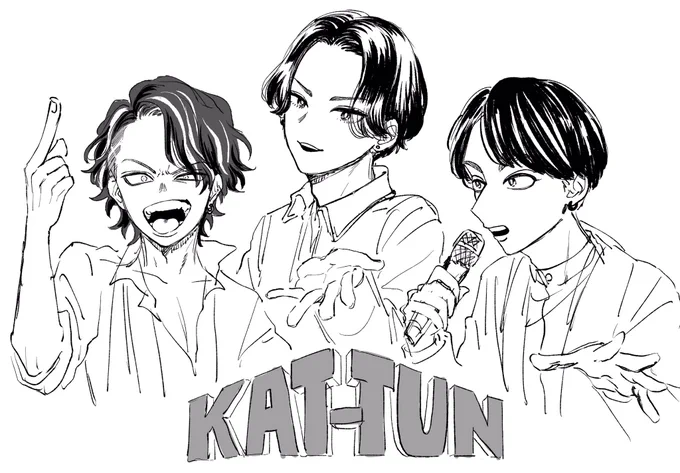 コレは何となく描いてみたら割とそれっぽくなったヒロアカ風のKAT-TUN 