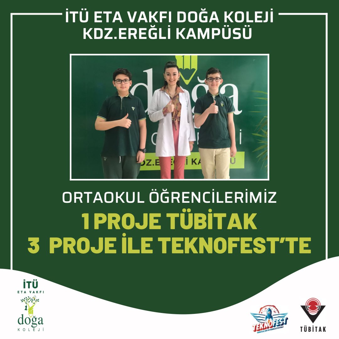 Bilimin yolunda ilerleyen öğrencilerime başarılar diliyorum. #dogatech <a href="/EnisEryaman/">Enis Eryaman</a> <a href="/muammerozkan_/">Muammer Özkan</a> <a href="/avciufukyilmaz/">Avcı Ufuk Yılmaz</a> <a href="/CansuDirekci/">Cansu Direkçi</a> <a href="/DogaOkullari/">Doğa Koleji</a> <a href="/ereglidogakolej/">Kdz.Ereğli Doğa Koleji</a> #TEKNOFEST