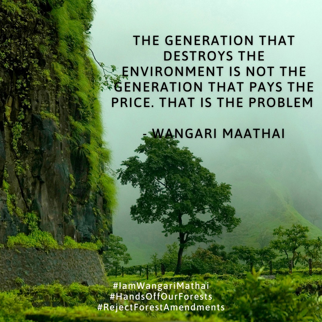 Let's conserve our forests!

#HappybirthdayWangariMaathai
#IamWangariMathai
#HandsOffOurForests
#RejectForestAmendments

<a href="/wildlifedirect/">WildlifeDirect</a> <a href="/eawildlife/">EA Wild Life Society</a> <a href="/Nature_Kenya/">Nature Kenya - the EANHS</a> <a href="/KeForestService/">Kenya Forest Service</a> @kwskenya <a href="/eawildlife/">EA Wild Life Society</a> <a href="/museumsofkenya/">National Museums of Kenya</a> <a href="/KFWGofficial/">KFWG</a> <a href="/Environment_Ke/">Ministry of Environment, Climate Change & Forestry</a> <a href="/CityParkCFA/">City Park Community Forest Association</a>