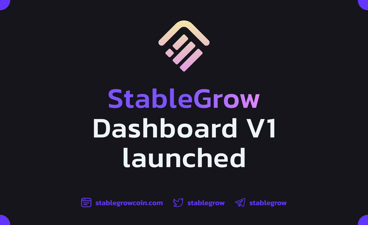 stablegrow's tweet image. 🔘 StableGrow. Dashboard V1 launched!

stablegrowcoin.com/dashboard

#BNB #BSC #BinanceSmartChain #BSCGems #StableGrow