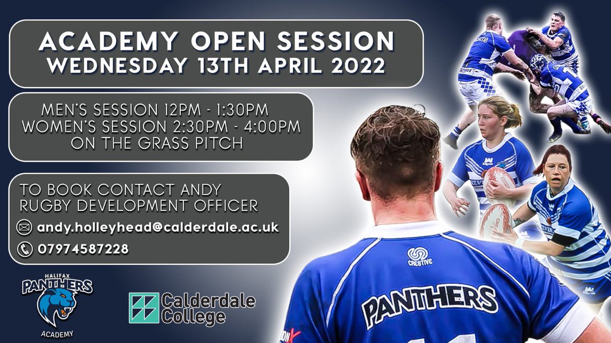 hxpfoundation's tweet photo. WE ARE BACK! 

Are you looking to go to college this September and interested in our wonderful sport of Rugby League?! 

If so, look no further and book yourself on to our @PanthersCollege Development Days! Free to attend! Learn about  @CalderdaleCol &amp; the Academy! 

Details ⬇️ https://t.co/cB6YLr7qbf