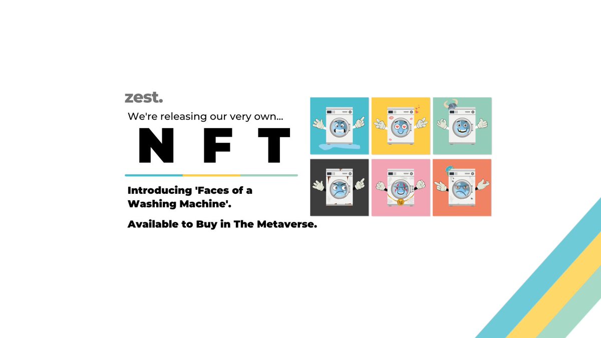 zestplan's tweet photo. We're thrilled to announce that, as of today, Zest is taking it's first steps into the Metaverse, launching not only our first ever cryptocurrency, the ZST Coin, but also our very own NFT Washing Machine Faces. Purchase yours today! #nft #crypto #zestplan
https://t.co/PdqrUBv4e1 https://t.co/InRaTpjchI
