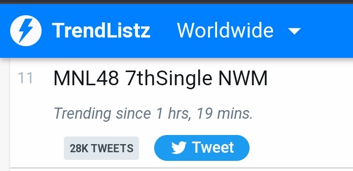 trend048's tweet photo. Tag update!!

Trending worldwide @ 11th spot

#MNL48_NoWayManMV 
MNL48 7thSingle NWM 
NO WAY MAN 
@mnl48official https://t.co/LFzDWM9Rin