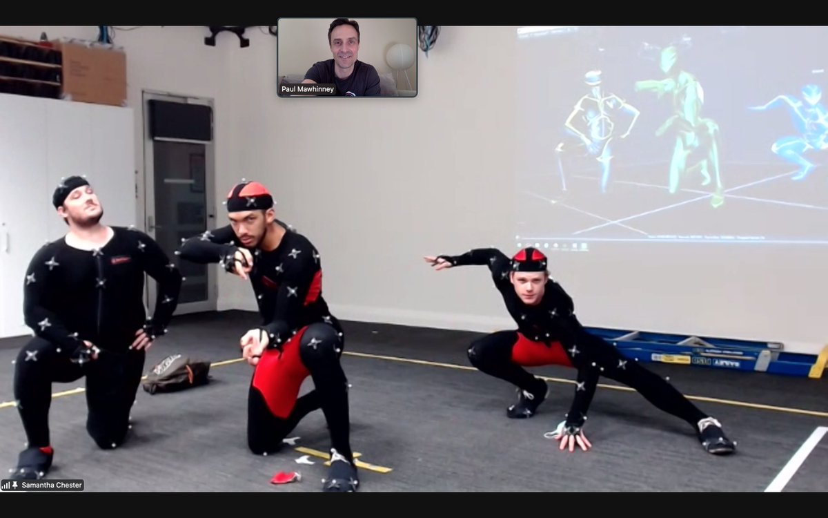 What a fantastic week #teaching #Acting for #motioncapture with the incredible students from the Western Australian Academy of Performing Arts for <a href="/themocapvaults/">The Mocap Vaults</a> . One day, I'll actually be in the room with you instead of in a tiny Zoom window! #mocap #gamedev #animation #film
