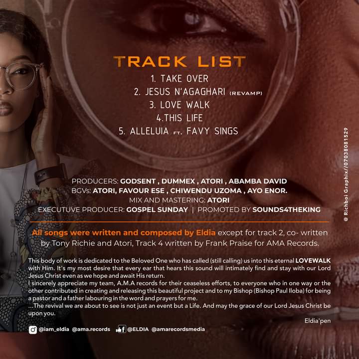 CharlesAsukwo2's tweet photo. Repost from @iam_eldia. I present to you theTracklist for LOVE WALK EP
All credits given!!!!
Dropping 8th April
(C) amarecords 2022
#amarecordsmedia
#eldia
#jewgal
#anticipatinglovewalk
#amarecords https://t.co/t2P0DaoWEF