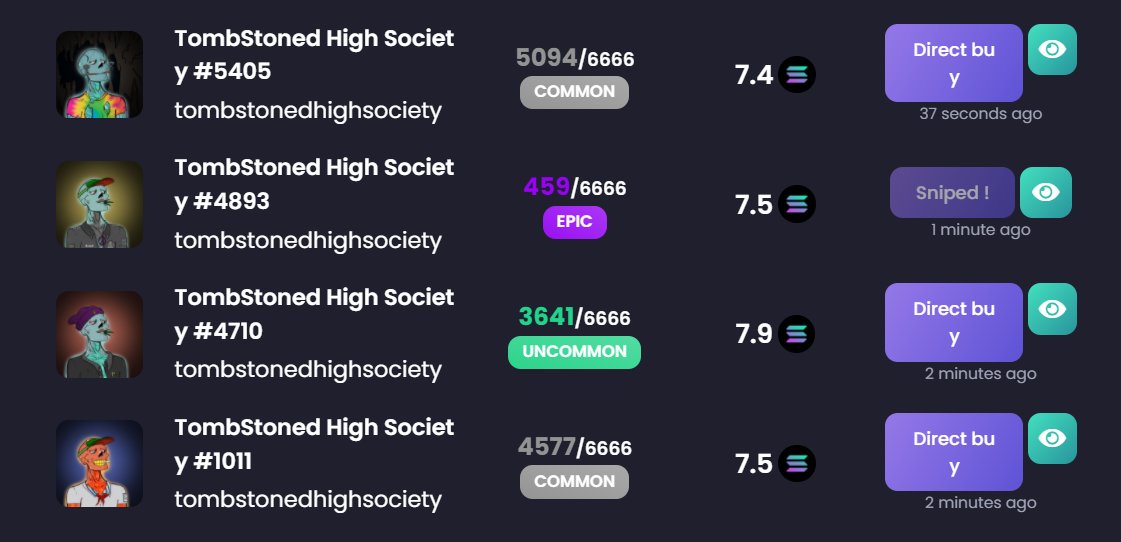 shout out <a href="/SolRarity_/">SolRarity</a> for always making sniping easy too📈