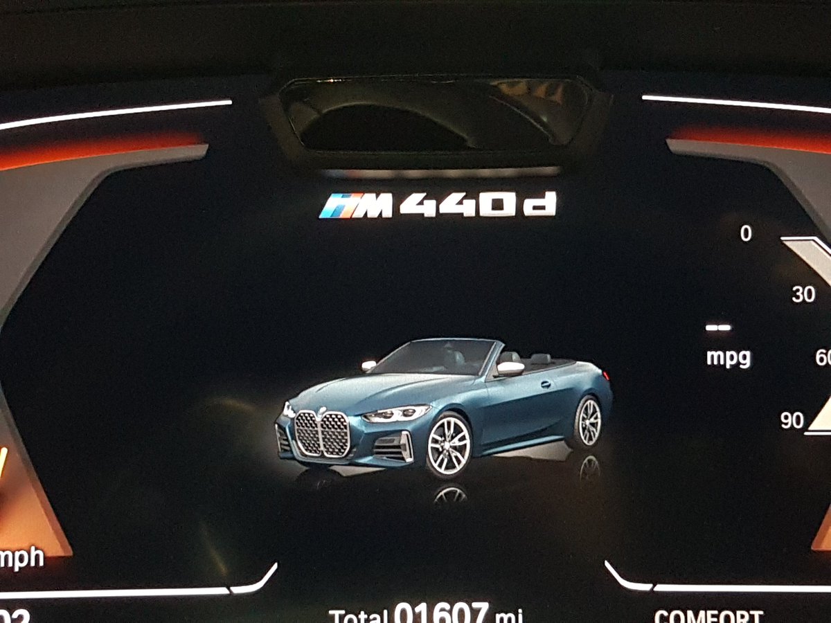 MttRbnsn's tweet photo. I've very much enjoyed the mighty, brilliant and a little bit bizarre @BMW_UK #M440d #xDrive #Convertible this week.
Except for the fact it flashes up this graphic every time you get in it. Ugh. 🤢 #demgrilles https://t.co/CWmano0ooe