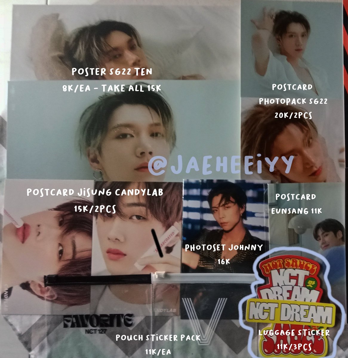 jaeheeiyy's tweet photo. wts want to sell

poster sg21 ten, postcard photopack sg21, postcard jisung candylab v1, photoset johnny sticker, postcard eunsang as promised, luggage sticker hot sauce nct dream, pouch sticker pack wayv nct127

🔗 https://t.co/3TtW2czTXE https://t.co/WEiwkqeWx1