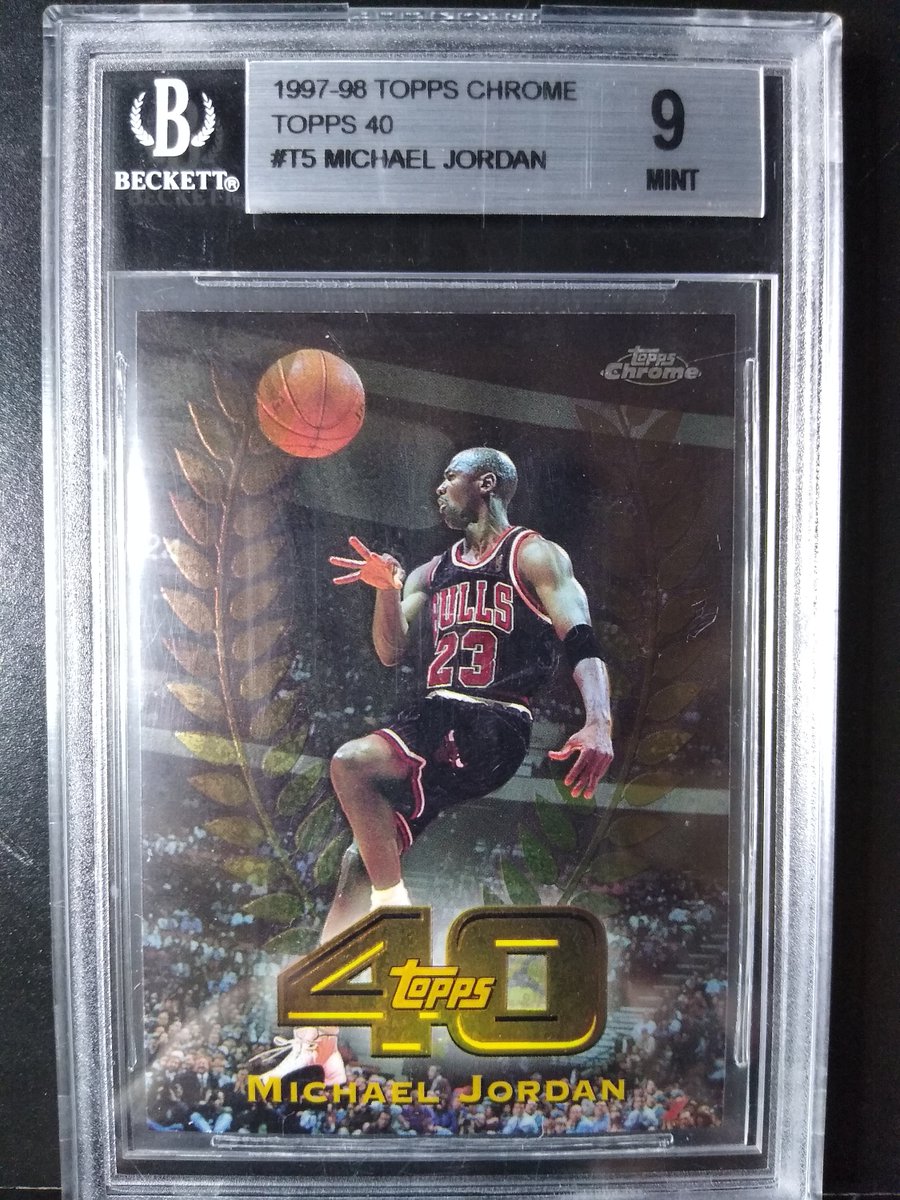 HobbyVintage's tweet photo. Excited to share the latest addition to my #etsy shop: 1997-1998 Topps Chrome 40 Michael Jordan #T5 Chicago Bulls Beckett Graded Mint 9 with perfect 10 centering https://t.co/Z2USCQMkKs #birthday #easter #NBA #jordancards #toppschrome #chicagobulls #michaeljordancards https://t.co/yru40gDo3z