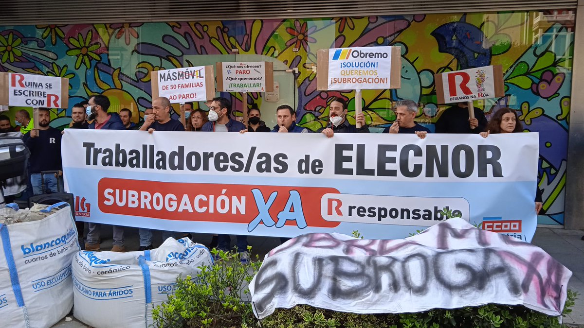 galizaCIG's tweet photo. 📌O persoal de Elecnor, contrata de instalación de R en #Pontevedra, convoca sete días máis de folga para esixir a subrogación
👉Continuarán as protestas diarias en #Vigo coincidindo cos paros, que terán lugar do 4 ao 10 de abril
ℹ️ https://t.co/ZWx7bGqNGl
#Elecnor #RCable #R https://t.co/AD6ULnc2cc
