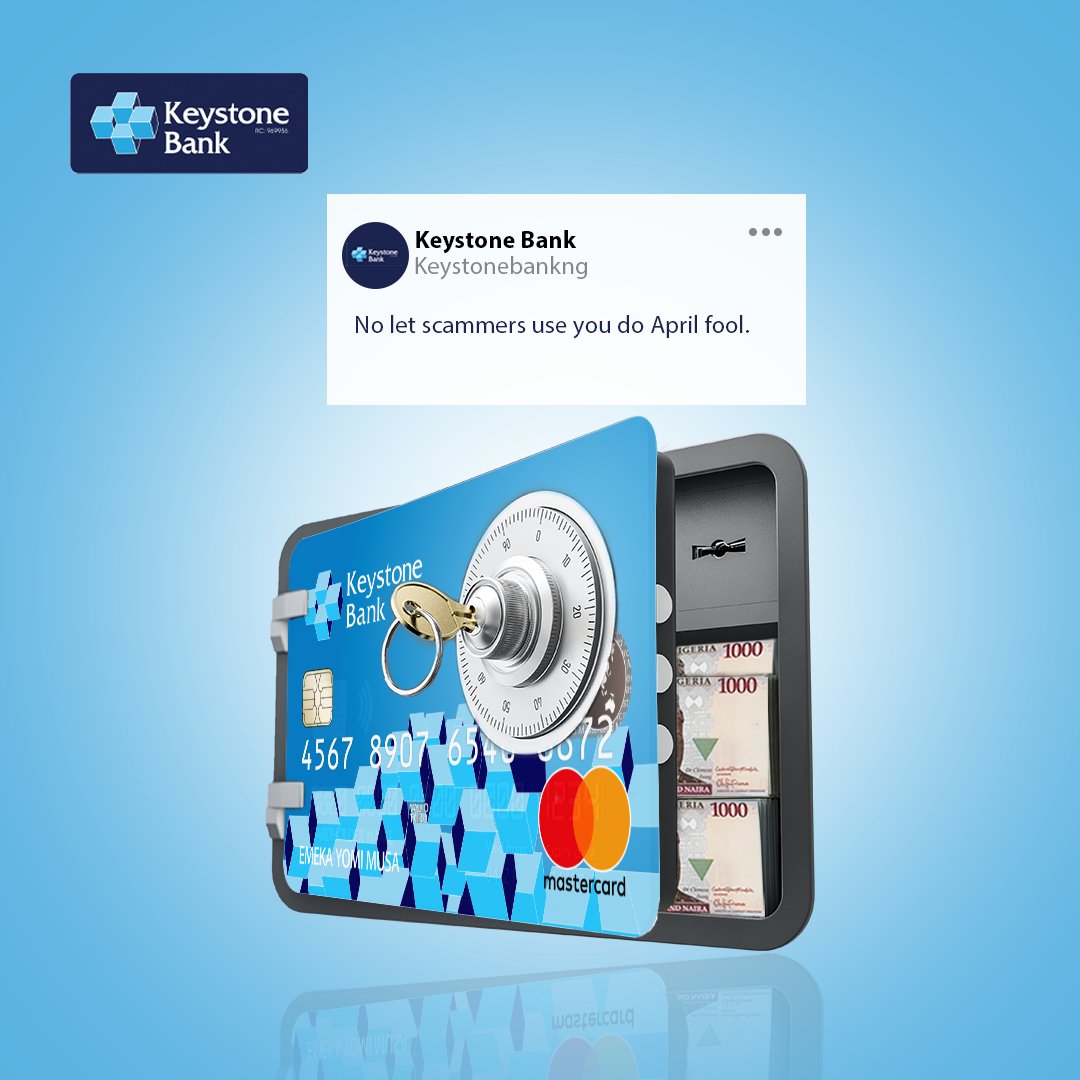 keystonebankng's tweet photo. Guard your card details jealously, you’re #NobodysMaga

#MobileBankingWithKeystone https://t.co/bEs25fiXfI