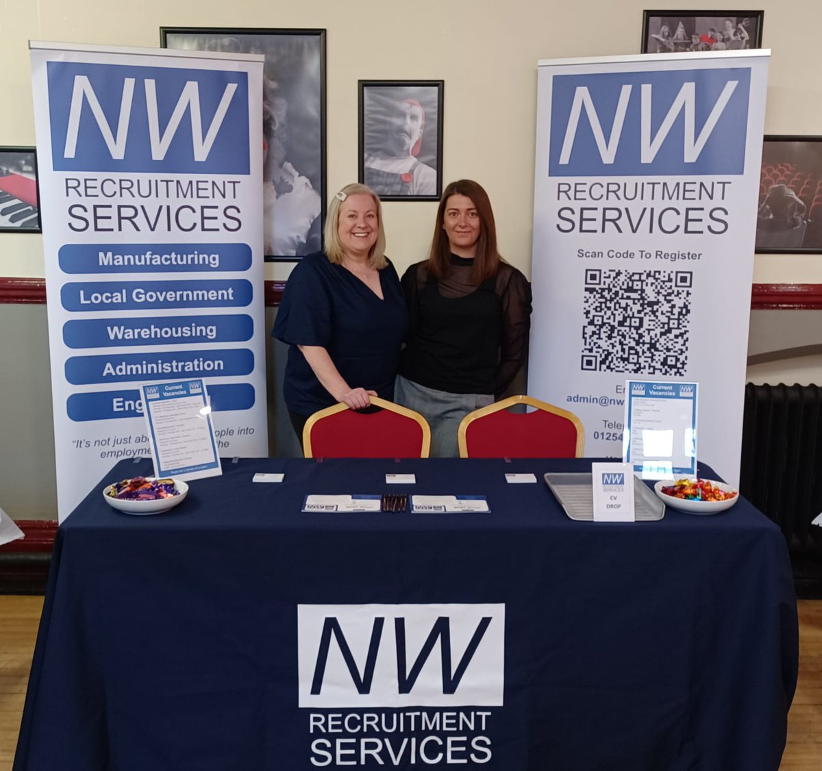 Today is the Pendle jobs fair at @ColneMuni 

It's a first for the <a href="/nw_recruitment/">NW Recruitment Services Ltd</a> team. The girls are ready to welcome people at the Pendle Jobs and Opportunities Fair.