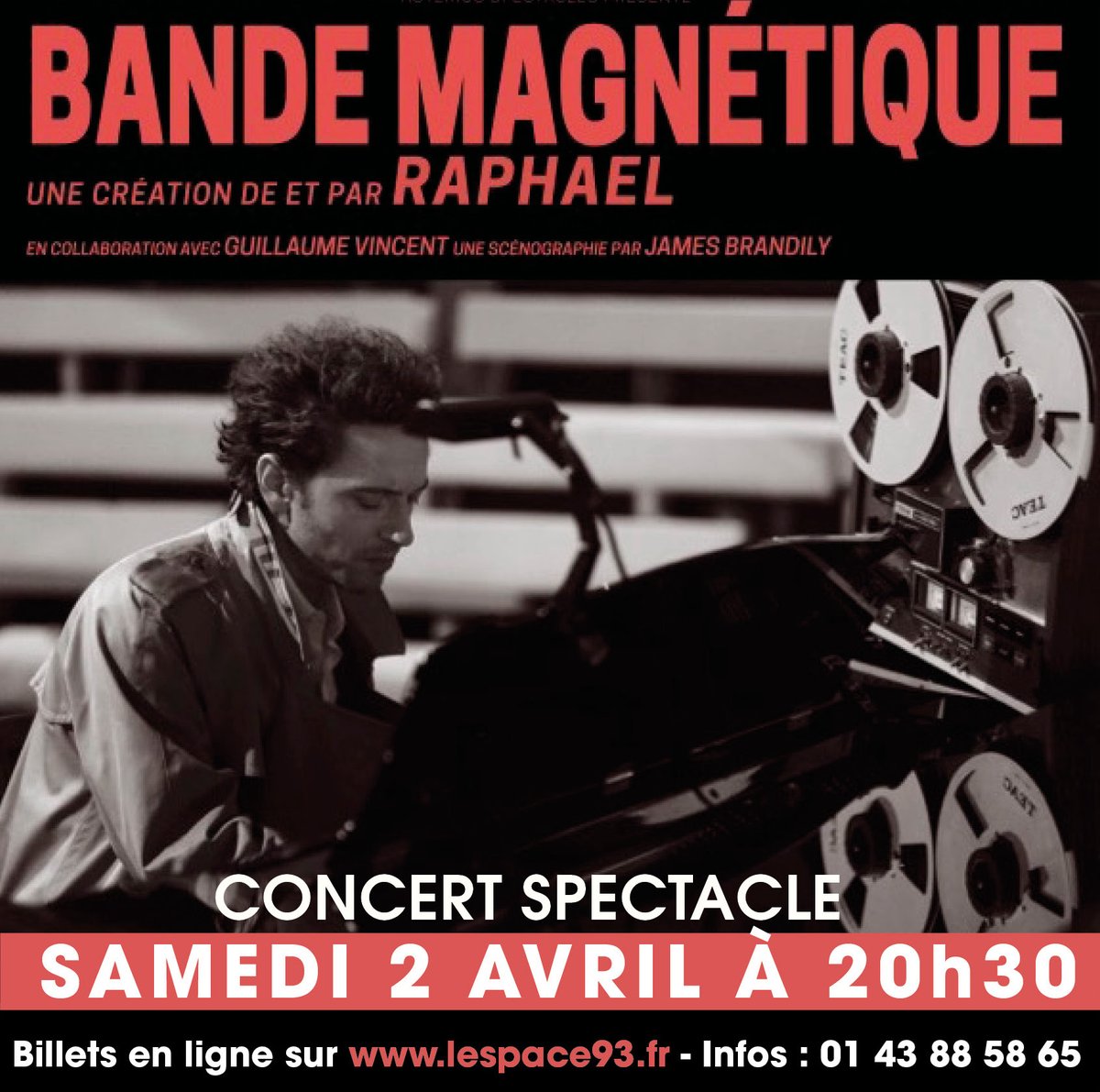 Espace93's tweet photo. Raphael sera à l'espace 93 demain samedi 2/4 à 20h30 dans un tout nouveau concert théâtralisé parcourant sa vie de chansons. Pour un moment magnétique, plein d'humour et de douceur > de 16 à 24€ > https://t.co/hlYi7WEHIG #raphaelharoche #concert #clichysousbois #seinesaintdenis https://t.co/hZrzqj6doE