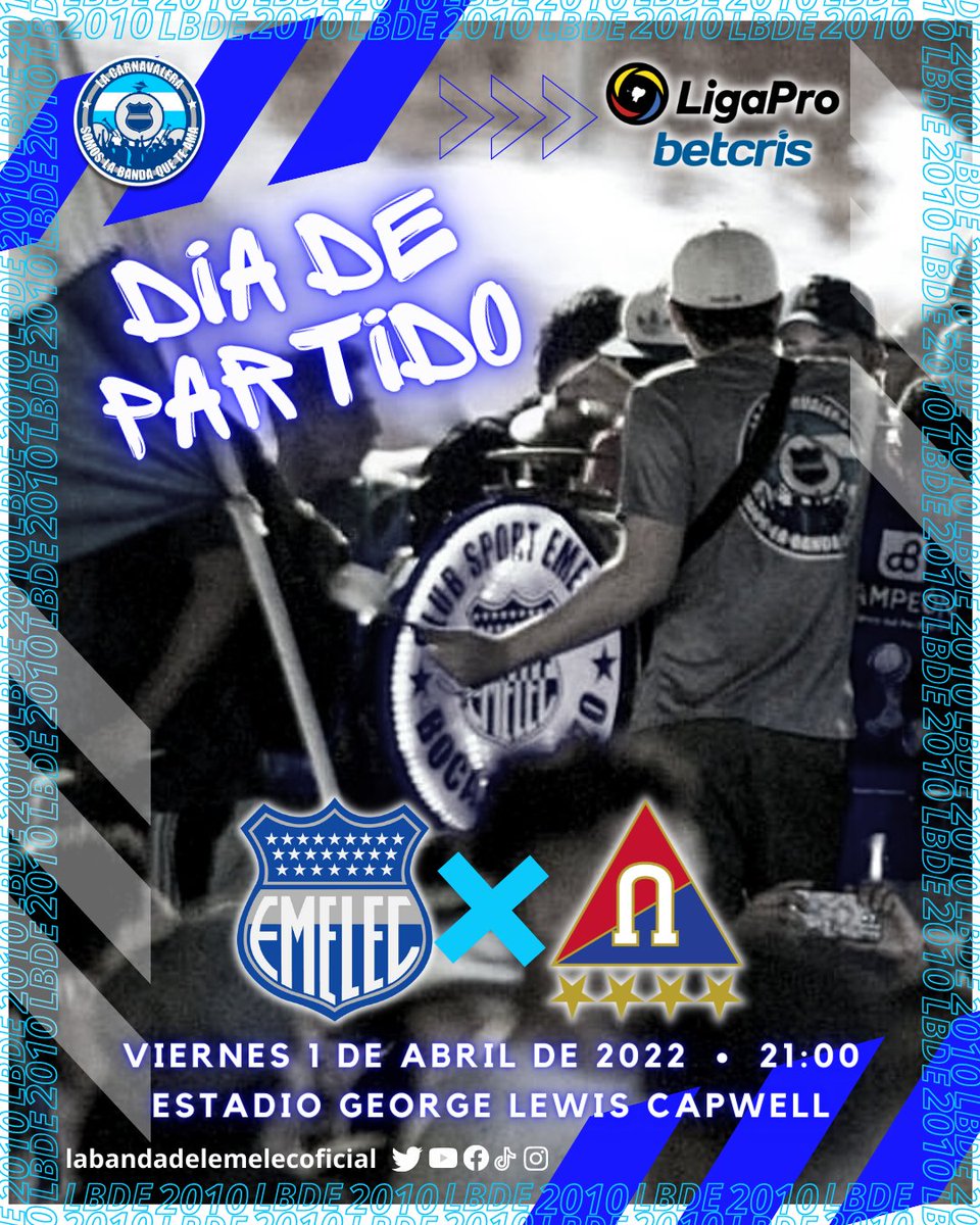 1lacarnavalera's tweet photo. ¡Hoy es un partido muy importante!
Nos encontraremos en el lugar de siempre a partir de las 17:30
SOMOS LA BANDA QUE TE AMA
#emelec #bocadelpozo #barrabrava #murga #lbde https://t.co/AKmZDyaFff