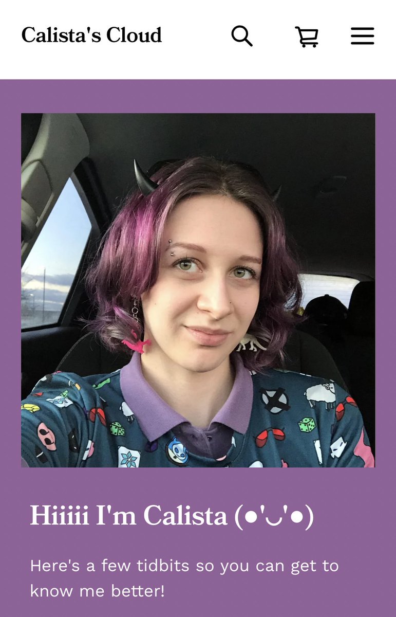 CalistasCloud's tweet photo. Some screenshots of my new site!!! ☁️✨💜✨☁️

I am starting on a tattoo journey, and wanted to have my art in the same place as well!

Would love for you to check it out, I'm totally open to feedback! https://t.co/PdzkYXB2Um