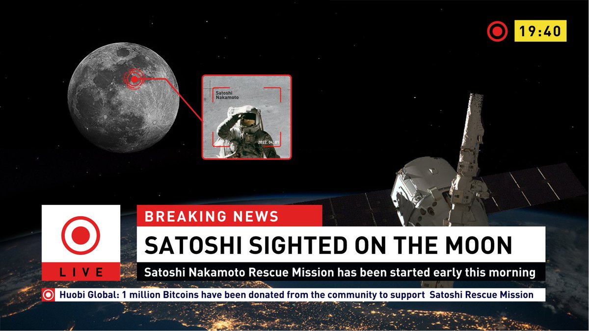 HTX_Global's tweet photo. BREAKING NEWS!👀

#satoshi sighted on the moon!🌕🚀

💓like this if you want a rescue mission! https://t.co/0join2pkxg