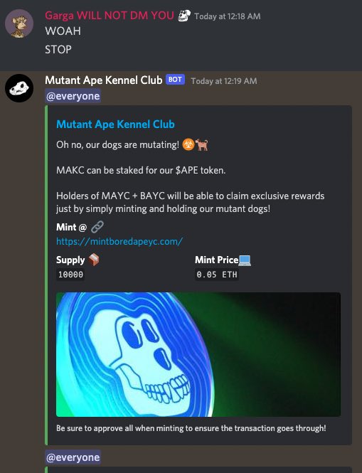 BAYC Discord has been hacked &amp; so far 1 MAYC has been stolen.

Funds are being directed here:
etherscan.io/address/0xad7f…