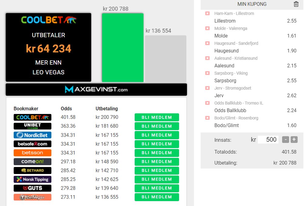 CoolbetGames's tweet image. Ventetiden er snart over. Eliteserien er tilbake! 🇳🇴⚽️🥳 Coolbet har, som alltid, best odds. I tillegg kan du vinne 100.000kr ved å tippe hvordan tabellen ender! 🤔

✅  Retweet 🔁 det glade budskap
To av dere får en feit oddsbonus! 🤑

Delta her: coolbet.com/no/tabelltipset