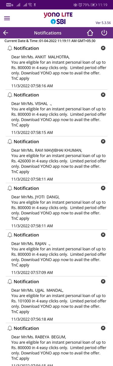 balaji906's tweet photo. @TheOfficialSBI so many spam messages from SBI official app. How come ??? https://t.co/LvvnqwoVhA