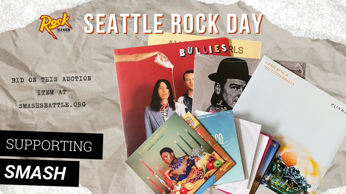 smash_access's tweet photo. Love vinyl? Love local music? Bid on our local music vinyl pack until Seattle Rock Day April 7th! @999KISW is celebrating PNW music all day long on-air while raising money for SMASH. Donate or bid in the auction today! 

https://t.co/zXODNjmCb0 https://t.co/okLpGFn36j