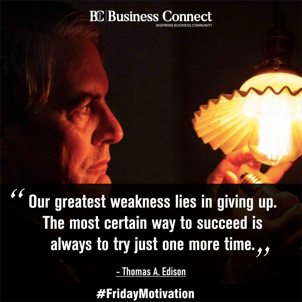 'Our greatest weakness lies in giving up. The most certain way to succeed is always to try just one more time.' - Thomas A. Edison

#ThomasAEdison #ThomasAEdisonquotes #motivationalquotes #Americaninventor #businessman #motivation #quotes #inspiration #inspirationalquotes