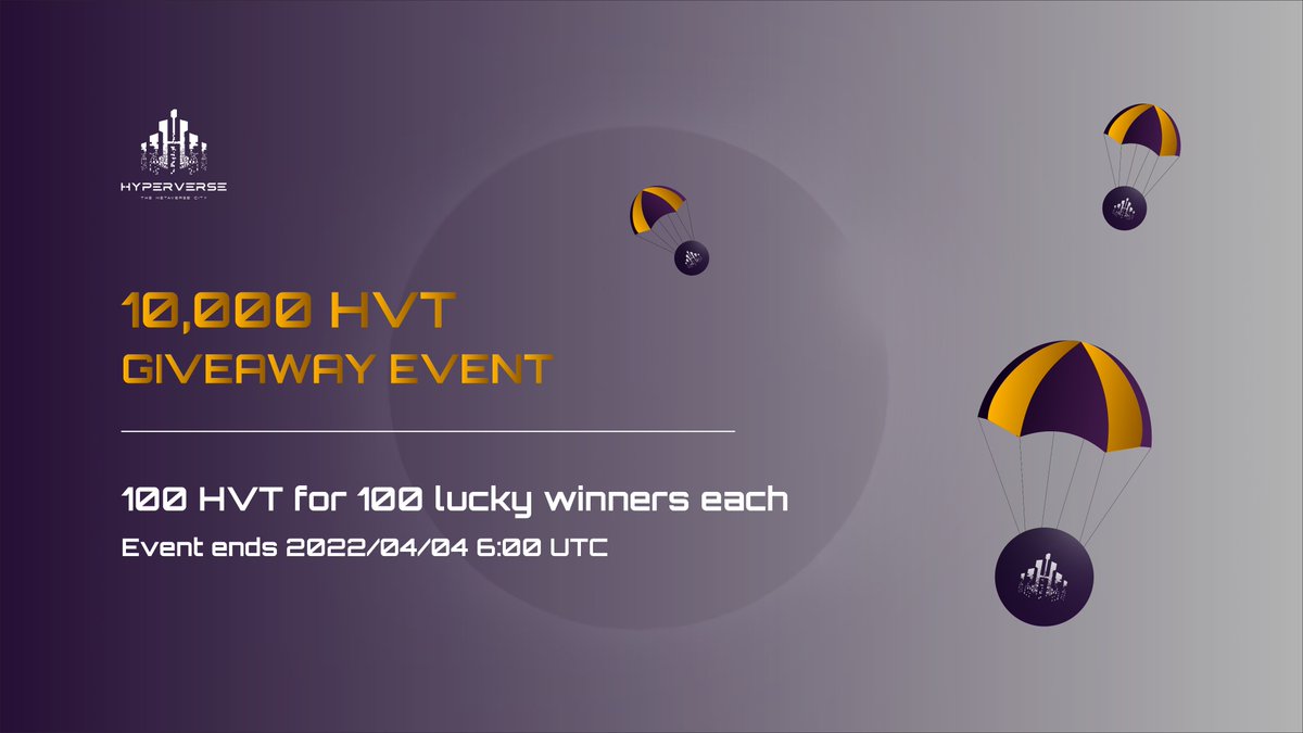 HyperVerse (@hyperverse6) on Twitter photo 🔥HyperVerse Special Event: $HVT GIVEAWAY!🔥
📣To enter:
1️⃣Follow <a href="/HyperVerse6/">HyperVerse</a>
2️⃣Like & RT this post
3️⃣Tag 3 friends
💰100 HVT for 100 lucky winners each!💰
🎁Prizes will be sent to winners’ financial accounts in HyperVerse.
⏰The event only lasts 72 hours! 🔥HyperVerse Special Event: $HVT GIVEAWAY!🔥
📣To enter:
1️⃣Follow <a href="/HyperVerse6/">HyperVerse</a>
2️⃣Like & RT this post
3️⃣Tag 3 friends
💰100 HVT for 100 lucky winners each!💰
🎁Prizes will be sent to winners’ financial accounts in HyperVerse.
⏰The event only lasts 72 hours!